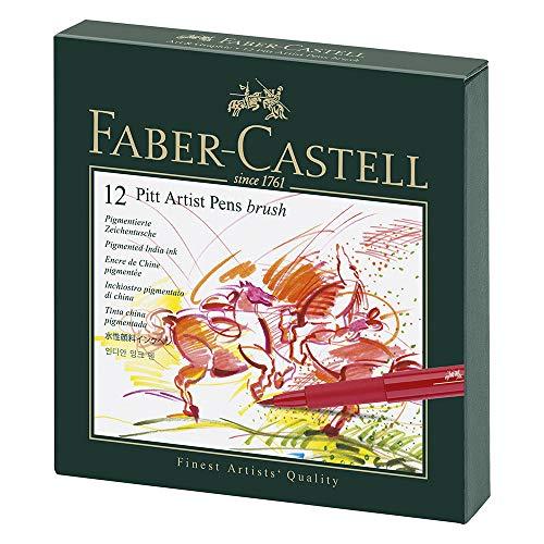 Canetas Artísticas Pitt Ponta Pincel (B) Gift Box 12 Cores, A&G Faber-Castell
