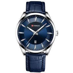 Tomshin 8365 Relógio de pulso masculino de quartzo para homem com pulseira de couro calendário indicador data impermeável relógios masculinos acessórios vestíveis