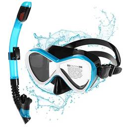 Óculos De Natação Profissionais,Sailsbury Óculos de natação profissional infantil com tubo de snorkel seco conjunto óculos antiembaçante para mergulho com snorkel