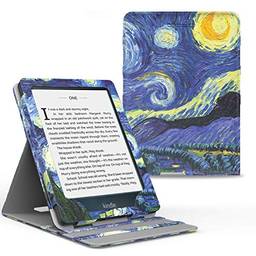 WB Capa Novo Kindle 11ª Geração Silicone Flexível e Sensor Magnético Vertical Flores (Não compatível com Kindle 10ª Geração, Kindle Paperwhite e Kindle Oasis) (Van Gogh)