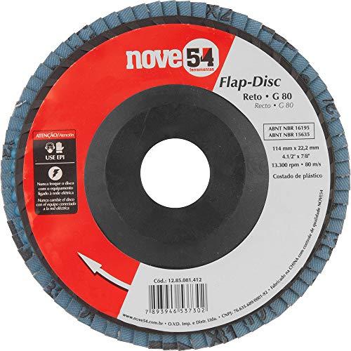 Disco De Desbaste/acabamento Flap-disc, Reto, 4.1/2", Grão 80, Costado Plástico, Nove54 Nove 54