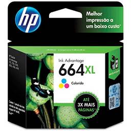 Cartucho HP 664XL Colorido Original (F6V30AB) Para HP Deskjet 2136, 2676, 3776, 5076, 5277