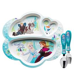 Zak Designs Conjunto de pratos e talheres Disney Frozen, 3 peças