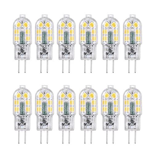 Tomshin AC/DC 12V 3W G4 Lâmpada LED Substituição equivalente da lâmpada de halogêneo de 30W Economia de energia Base de substituição de lâmpada Bi-Pin À prova de estilhaçamento 360 ° Ângulo de feix