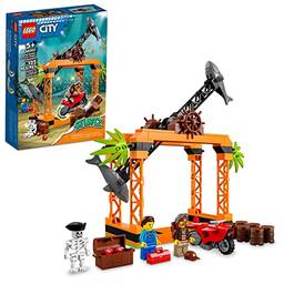 60342 LEGO® City O Desafio de Acrobacias com Ataque de Tubarão; Kit de Construção (122 peças)