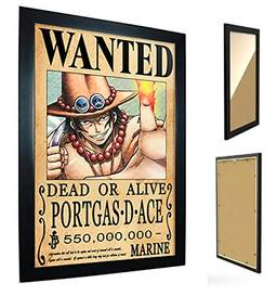 Quadro C/Moldura One Piece - Cartaz de Procurado Ace