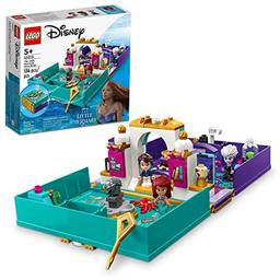 LEGO Disney The Little Mermaid Story Book 43213 Conjunto divertido com Ariel, Príncipe Eric e Ursula, brinquedo princesa da Disney, presente de aniversário para crianças e fãs a partir de 5 anos