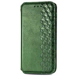 Capa carteira para iPhone 11 Flip Folio Capas de telefone [Fashion Magnetic][Cor lisa] - Verde