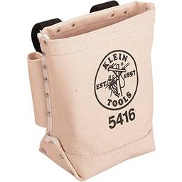 Klein Tools Bolsa de ferramentas 5416, pequena bolsa de ferramentas para armazenamento de parafusos com presilhas de pino e conexão de correia de cinto, 12,7 x 25,4 x 23,8 cm