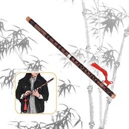 Instrumento tradicional chinês da chave de D Flauta de bambu amarga de Dizi com nó chinês para novatos