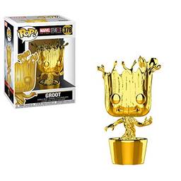 Pop! Marvel - Groot Cromado Em Dourado – Ediçâo 10 Anos #378 – Funko