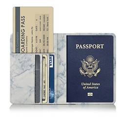 Porta-passaporte, porta-passaporte, JYZR PU com bloqueio de couro para passaporte, porta-passaporte, cartões de visita, cartões de crédito, cartões de embarque, F