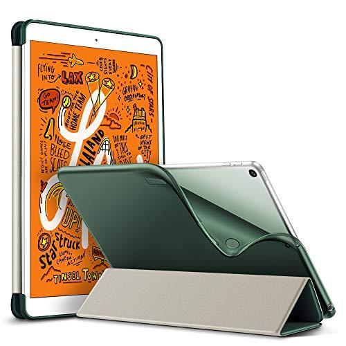 ESR Slim Smart Case para iPad mini 5 2019, tampa traseira flexível de TPU com revestimento emborrachado, Auto Sleep/Wake e suporte de visualização/digitação, verde