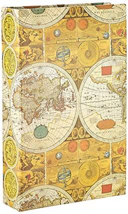 Álbum de fotos de 3 anéis com 504 bolsos para fotos 10 x 15 cm, design de mapa do mundo antigo