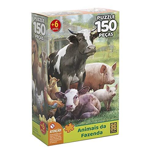 Grow - Animais da Fazenda Quebra-Cabeças 150 Peças, 6+ Anos, Multicor, (Grow 03751)