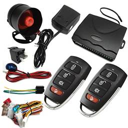 Kit Central Remoto Do Carro,Sistema de alarme de carro unidirecional PKE entrada sem chave kit de travamento central alarme vibratório com 2 controles remotos