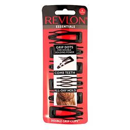 Prendedores de cabelo Essentials Revlon com aderência dupla, 6 unidades, preto