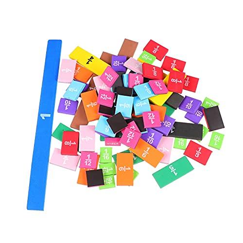 NUOBESTY Fração E Fração Decimal Telhas Rainbow Tower Plástico Cubos Montessori Materiais de Matemática para Crianças