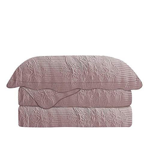 colcha damask queen 240x260 rose
