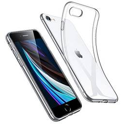 ESR Capa Essential Zero para iPhone SE 2020, iPhone 8, iPhone 7, [TPU resistente ao amarelecimento] [Capa traseira espessa de 0,043 mm] [Cantos protetores de ar com absorção de choque] Capa de silicone-transparente