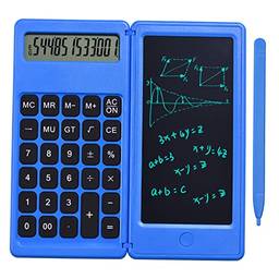KKcare Calculadora dobrável e tablet de escrita lcd de 6 polegadas almofada de desenho digital display de 12 dígitos com caneta stylus botão de apagar para crianças adultos escritório doméstico uso escolar