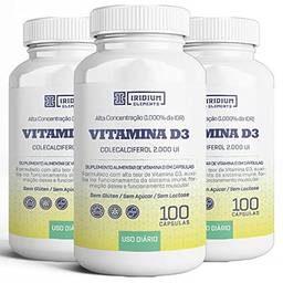 Kit 3x Vitamina D3 2.000ui 100 cápsulas - Iridium Elements