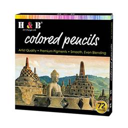 Wennzy Conjunto de Lápis de Cor 72 Cores Pré-afiadas Lápis de Esboço Suprimentos de Arte para Estudantes Adultos Artistas Desenho Esboço Livros para Colorir Decoração Projetos