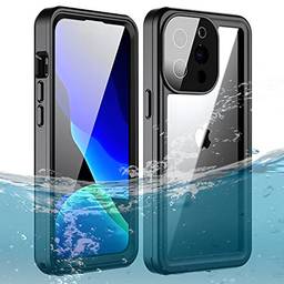 WARGUZU Capa para iPhone 13 Pro à prova d'água, IP68 capa subaquática de qualidade de som com protetor de tela integrado, proteção resistente, à prova de choque, poeira para iPhone 13 Pro 5G 6,1 polegadas