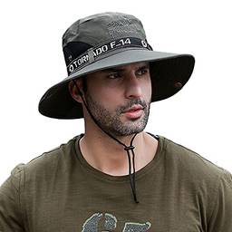 Mabor Chapéu de sol masculino, chapéu de pesca com proteção UV FPS 50+, chapéu de balde refrescante, chapéu de jardinagem/jardim, chapéu de verão, pesca e praia, viagens de exército verde