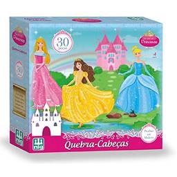 Quebra Cabeça Princesas 30 Peças Madeira, Nig Brinquedos