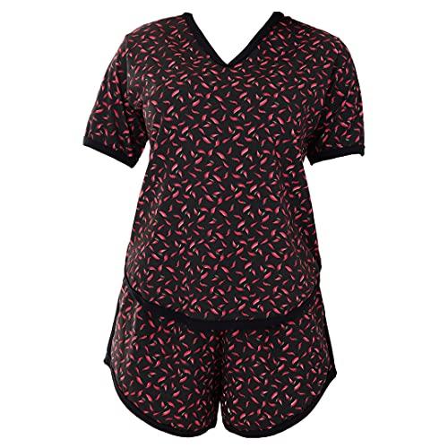 Pijama Fadinha Tecido Refrescante Short Cós Alto Click Mais Bonita (XG, Animal Print)