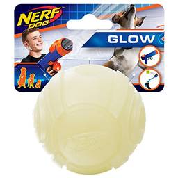 Nerf Dog Bola de tênis Blaster para cachorro branca, bola de recarga de 6,3 cm