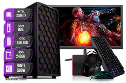 PC Gamer Completo Mancer, Intel Core i7, GTX 1650 4GB, 8GB de ram, SSD 240GB, Fonte 500W 80 Plus