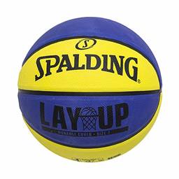 Bola de Basquete Spalding Lay-Up, Amarelo e Azul, 7