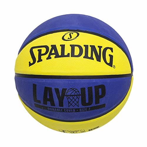 Bola de Basquete Spalding Lay-Up, Amarelo e Azul, 7