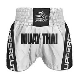 Calção Short Muay Thai Premium Branco/Preto - P