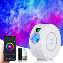 Star Projector, Galaxy Light for Bedroom, Smart APP Voice Control Nebula Projector, compatível com Alexa & Google Home, estrelas de nuvem giratórias e ajustáveis, cenas DIY, temporizador 24 horas