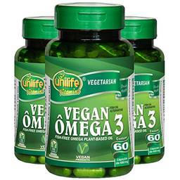 Ômega 3 Vegano - 3 unidades de 60 Cápsulas - Unilife