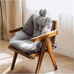 Almofada de assento semi fechada confortável para cadeira de escritório, almofada para alívio da dor, assento de arquibancada ciática com encosto e almofada, 45 x 45 cm (cinza)