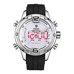 Relógio Masculino Weide AnaDigi WH-7301 - Prata e Branco
