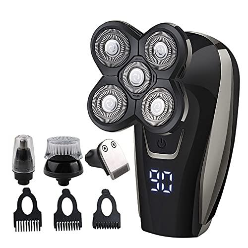 Tomshin Barbeador elétrico para corpo inteiro para lavagem de corpo masculino Barbeador de cabeça multifuncional LCD Conjunto de barbeador digital