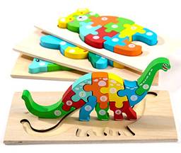 Quebra-cabeças de madeira para crianças ZYLR para crianças de 2 a 4 anos | Brinquedos Montessori para Crianças de 2 Anos | Quebra-cabeças de madeira para crianças de 2 a 4 anos | Pacote de 4 brinquedo