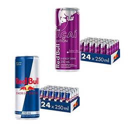 Kit Red Bull Energy Drink e Red Bull Açaí - 250 ml - 48 latas