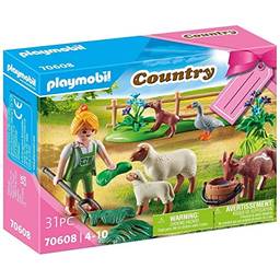 Sunny Brinquedos Playmobil Fazendeira com Animais - Country - 70608