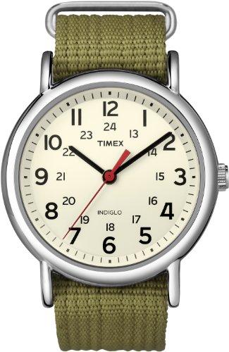 Timex Men's Weekender T2N651 White Nylon Analog Quartz Fashion Watch