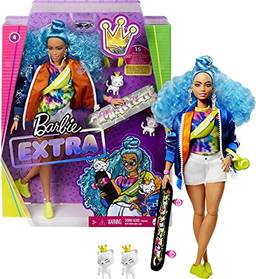 Barbie, Mattel, Extra 4, Blue Curly Hair, GRN30