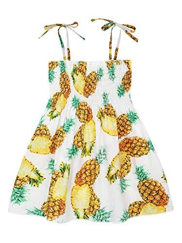 Cotrio Vestido floral para meninas saia princesa boêmia tutu roupas de praia sem mangas com halter 18-24 meses