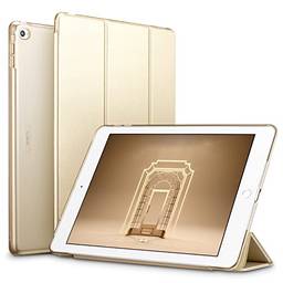 ESR Capa Yippee para iPad Air 2, capa inteligente [couro sintético] Parte traseira magnética fosca translúcida com função de desligamento automático [claro] (ouro champanhe)