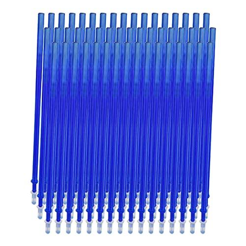 KKcare 50 peças de tinta azul apagável caneta de tinta gel recargas de ponta fina 0.5mm substituição caneta gel recargas para canetas apagáveis escritório escola escrita artigos de papelaria