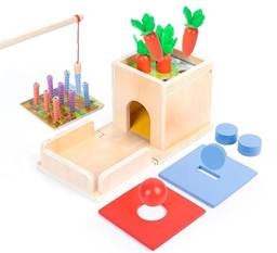 Brinquedos montessori, 4 em 1 brinquedos de madeira jogo de colheita de cenoura miçangas de renda de frutas brinquedos educativos de aprendizagem para crianças bebês meninos meninas 1 2 3 4 anos de id